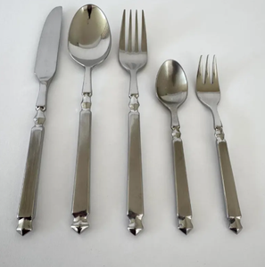 Ensemble de couverts haut de gamme en acier inoxydable martelé, finition mate, vaisselle, couverts, passe au lave-vaisselle, vaisselle de mariage - Product Image 5