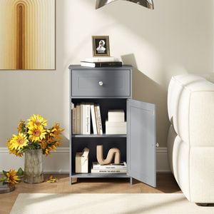 Mobile bagno in legno massello con cassetto, anta singola, ripiano regolabile e chiusura ammortizzata - Product Image 3
