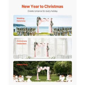 Kit di Fiori Artificiali Rosa per Arco Nuziale da 2,4 m, Composizione Floreale per Feste, 2 Pezzi di Drappeggi e 3 Pezzi di Sheer (Confezione da 5) - Product Image 6