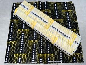 Gasa Tricot tejido poliéster/algodón/fibra de bambú muy ligero 60 GSM patrón abstracto y geométrico tela de cortina - Product Image 3