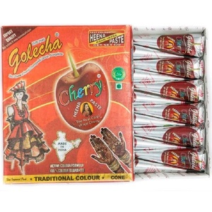 Conos de Henna Color Cereza |   Henna Natural de Color Instantáneo |   Biodegradable y Ecológico |   Arte Corporal Temporal Amigable con la Piel - Product Image 1