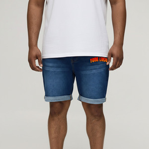 Pantalones Cortos Vaqueros Baggy de Algodón 100% Pesado OEM con Lavado Desgastado, Dobladillo sin Rematar, Logotipo Personalizado, Estilo Urbano, para Hombre, Desgarrados 2026 - Product Image 4