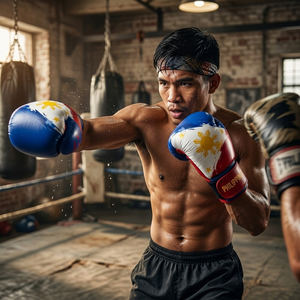 Guantes de Boxeo de Piel de Vacuno Ligera de Primera Calidad con la Bandera de Filipinas, Cierre de Gancho y Bucle, Impresión por Sublimación, Guantes de Entrenamiento - Product Image 3