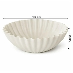 Tazón de Metal de 12.2 Pulgadas de Diámetro, Diseño Minimalista Blanco, Apto para Lavavajillas, Tazón para Servir Alimentos - Product Image 6