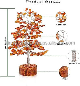 Venta al por mayor de piedras preciosas de cornalina roja natural de primera calidad, 300 chips, árbol hecho a mano, estilo M-SEAL Love, decoración Feng Shui para el hogar - Product Image 2