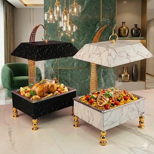 Elegant Rectangular Chafing Dish Stainless Steel <b>Buffet</b> <b>Server</b> with Lid At Best Price - Product Image 2