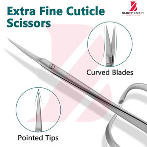 Ciseaux à cuticules de haute précision affûtés à la main, lame incurvée ultra-fine, outils de manucure professionnels pour travaux de précision sur les ongles - Product Image 3