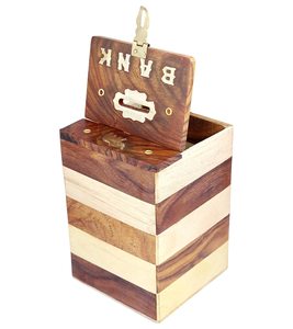 Tirelire en bois - Boîte à monnaie - Boîte à billets - Article cadeau pour enfants - Product Image 2