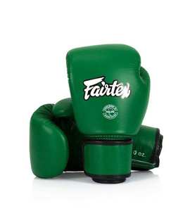 นวมชกมวยหนังแท้สีเขียว Fairtex - แบบเต็มนิ้ว ปรับได้ด้วยแถบตีนตุ๊กแก ระบายอากาศได้ดี ซับเหงื่อ สำหรับผู้ใหญ่ ฝึกศิลปะการต่อสู้ - Product Image 2