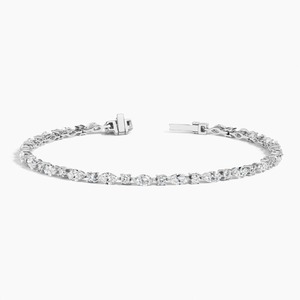 Pulsera de Diamantes Cultivados en Laboratorio, Corte Redondo y Marquesa, en Oro Blanco de 18K - Product Image 4