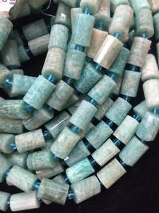 Amazonite naturelle facettée en forme de tube, magnifique pierre précieuse bleu marine de haute qualité, brin complet de 15,5 pouces - Product Image 4