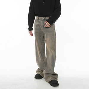 Jeans de Mezclilla para Hombre, Corte Recto, Cintura Media, Lavado a la Piedra, Ajuste Regular, Algodón, Casual, Ecológico, Transpirable, Estilo Urbano, Otoño - Product Image 3