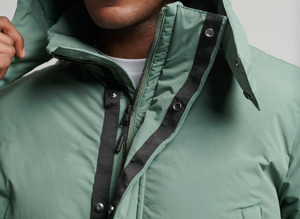 Veste d'hiver rembourrée pour homme, à capuche, couleur vert sauge, fermeture éclair, manteau matelassé uni, vêtement d'extérieur chaud - Product Image 6