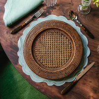 Assiette ronde en rotin de haute qualité, décoration de table rustique, tissée à la main par des artisans expérimentés du Vietnam