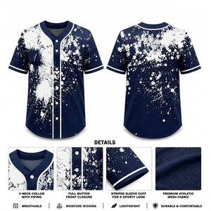 Maillots de baseball imprimés OEM pour hommes, maillots de baseball avec design personnalisé, maillots de softball unisexes, prix de gros - Product Image 1
