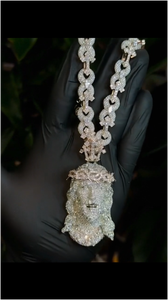 จี้พระเยซูประดับเพชรโมอิสซาไนต์ VVS เงินแท้ 925 งานสั่งทำพิเศษ หรูหรา ประดับโมเสก พร้อมใบรับรอง GRA สไตล์ฮิปฮอป - Product Image 3