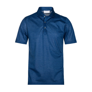 Men's Short Sleeve Knitted <b>Polo</b> <b>Shirt</b> Cotton Solid Color Casual Regular Fit Breathable Navy <b>Blue</b> - Product Image 1