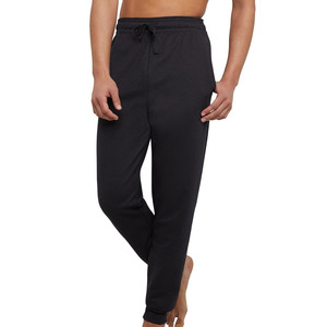 Men's Black Cotton Sweatpants <b>Elastic</b> <b>Waist</b> Drawstring Casual Jogger Pants Side Pockets Breathable Midweight Autumn Wear - Product Image 1