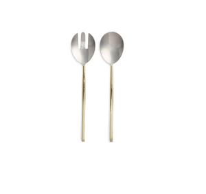 Ustensiles élégants pour servir la salade, en métal, fabriqués à la main, avec des bords arrondis lisses et une construction robuste pour une utilisation quotidienne en cuisine. - Product Image 4
