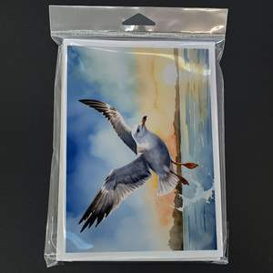 Whimsical Gull Flying Low A7 Tamaño 5x7 Tarjetas de notas en blanco Paquete de 8 Incluye sobres para saludos y notas - Product Image 3