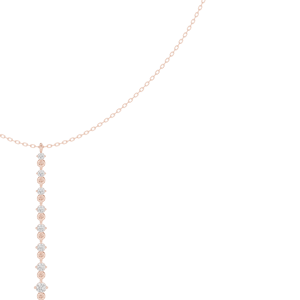 Rose Gold Lab Grown Diamond Vertical Bar Drop Pendant <b>Necklace</b> for Women | Minimalist Round Diamond Chain Jewelry Gift - Product Image 3