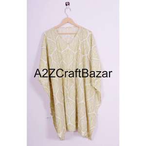 Kaftan court vintage indien fait main, imprimé floral, écologique, lavable, vêtement de nuit naturel, robe kimono, kaftan court - Product Image 6