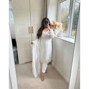 Nouveau lancement Long Kurta Designer, pantalon et Dupptta Hand Work Suit -UC1198 - Product Image 3