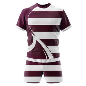 Nouvelle Arrivée en Gros : Maillot de Rugby Personnalisé 100% Polyester pour Hommes, Protection UV, Manches Courtes, Coupe Athlétique - Meilleure Vente à Prix Bas - Product Image 1