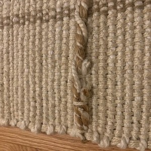 Oriental Geometric Jute Area Rug Rectangle Flat Weave Eco Friendly Living Room Beige Brown Pattern Thin Pile Reversible Picnic - Product Image 4