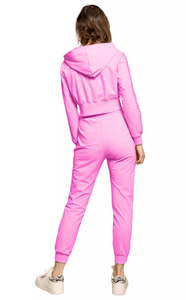 Conjunto Deportivo Corto para Mujer con Sudadera con Cremallera y Pantalones Jogger, Material de Poliéster y Elastano, Transpirable, de Secado Rápido, de Alta Calidad, Dos Piezas - Product Image 2