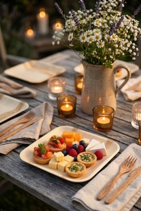 Assiettes jetables écologiques en feuilles de palmier pour la restauration, 8 pouces carrées, pour les fêtes d'anniversaire, fournitures pour événements - Product Image 2