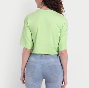 Camiseta Corta de Verano para Mujer, Informal, Transpirable, 100% Algodón, Manga Corta, Ajuste Cómodo - Product Image 2