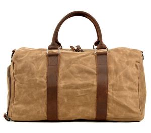 Sac de voyage vintage imperméable, sac de sport en cuir tendance avec fermeture éclair, sac de week-end, sac de sport - Product Image 1