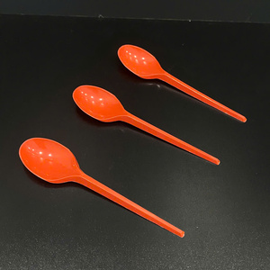Factory direct sale Modern style <b>Disposable</b> 21cm Long Handle Plastic Spoon for Party Soup Restaurant Fast Food colorful Teaspoon - Product Image 5