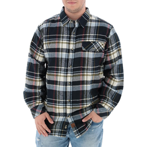 Camisa de Franela a Cuadros Azul Claro para Hombre, Algodón Cepillado, Forro de Invierno, Cierre de Botones, Camisas de Franela Casuales para Hombre - Product Image 5