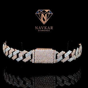 Bracelet en moissanite de qualité supérieure, style hip-hop, chaîne cubaine, fermoir mousqueton, unisexe. - Product Image 2