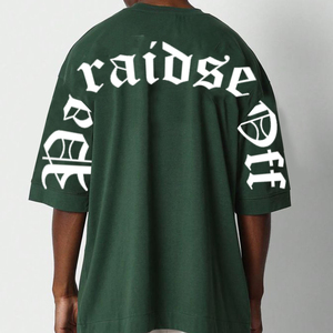 เสื้อยืดทรงใหญ่โอเวอร์ไซส์สำหรับผู้ชายและผู้หญิง |   เสื้อครอปทรงหลวมไหล่ตก ผ้าฝ้าย 100% ลายพิมพ์ตัวอักษร แห้งเร็ว สวมใส่สบาย - Product Image 4