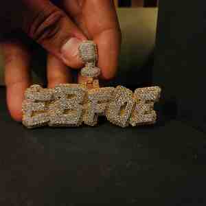 Pendentif Hip Hop en laiton et acier inoxydable, diamant de laboratoire EBFOE 6 carats, entièrement serti, pour cadeau - Product Image 3