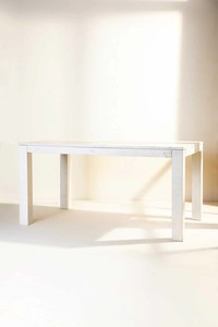 Modern Minimalist White <b>Dining</b> <b>Table</b> - Clean Lines Solid Wood Scandinavian Furniture for Home & Cafe | Pindel Handicraft - Product Image 2
