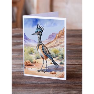Nuevo México Greater Roadrunner Tarjetas de felicitación Paquete de 8 Whimsical A7 Tamaño 5x7 Tarjetas de notas en blanco con sobres - Product Image 2