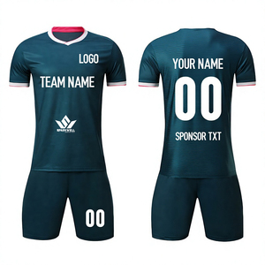 เสื้อฟุตบอลชายแบบสั่งทำ แขนสั้น คอวี ระบายเหงื่อได้ดี พร้อมชื่อทีมและหมายเลข ชุดฟุตบอลสำหรับผู้ใหญ่ ใช้ได้ทุกฤดูกาล - Product Image 2