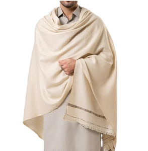 Wholesale Premium Quality Long Muslim Men Silk <b>Shawl</b> Soft Winter Breathable Quick Dry Knitted Kashmiri <b>Wedding</b> OEM - Product Image 1