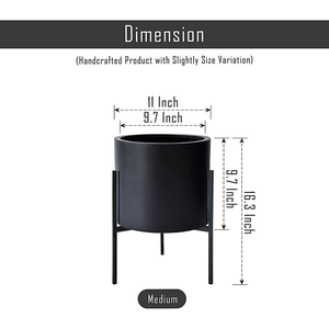 Pot de fleurs en métal fait main, design moderne, noir, de qualité supérieure, pour la maison et le jardin, très vendu, nouveau pot de fleurs fantaisie - Product Image 5