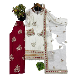 ชุดแต่งกายสำหรับงานปาร์ตี้ที่หรูหราและมีสไตล์ของนักออกแบบชุดบนสุดล่างและดูปองตาพร้อมงานปักที่หนักหน่วง - Product Image 1