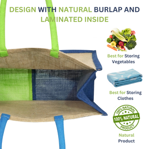 Elegante Bolsa De yute ecológica con asas coloridas de diseño duradero y lista para enviar para pedidos al por mayor - Product Image 4