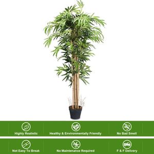 Albero di Bambù Artificiale in Seta di 1,5 Metri per Interni ed Esterni, Vaso Decorativo di Alta Qualità - Product Image 2