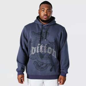 Sudadera con Capucha Personalizada con Pedrería, 100% Algodón, para Hombre, Estilo Urbano, Fabricante Mayorista de Moda Premium, OEM, ODM - Product Image 1