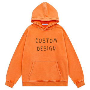 เสื้อฮู้ดดี้ผู้ชายทรงโอเวอร์ไซส์ ผ้าเทอร์รี่คุณภาพพรีเมียม ล้างสีแบบวินเทจ 100% ผ้าฝ้ายฟลีซ กันน้ำ ระบายอากาศ แห้งเร็ว - Product Image 3