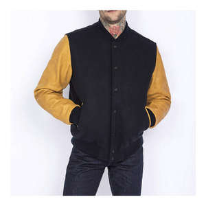 Chaqueta Letterman de Lujo Personalizada, Mangas de Cuero Vacuno Auténtico, Abrigo de Lana Melton Premium - Product Image 5