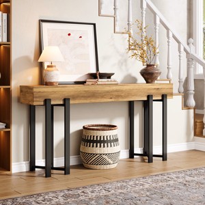LINEA Black Metal <b>Console</b> <b>table</b> with wooden Top luxury metal <b>console</b> <b>table</b> for living room - Product Image 1
